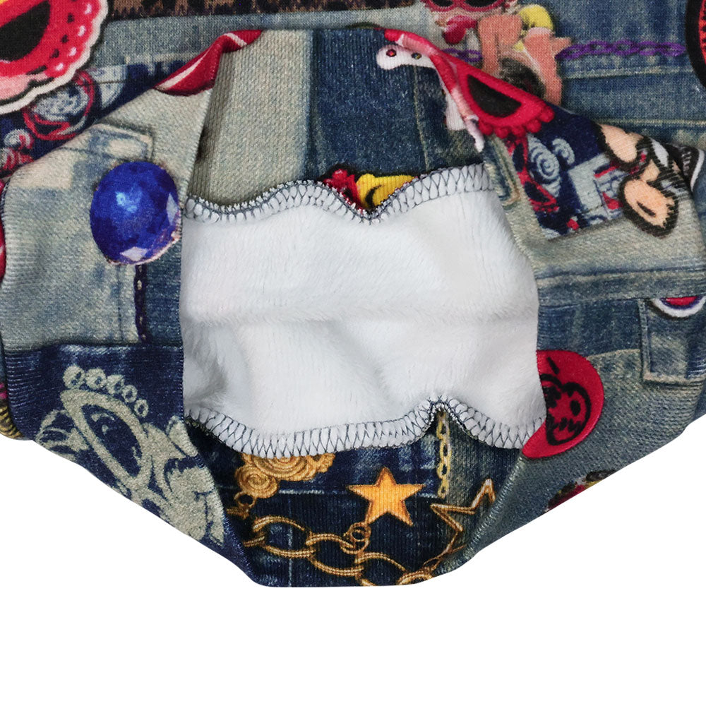 SCRATCH DENIM総柄 Viscotex ボンバー裏毛トレーナー