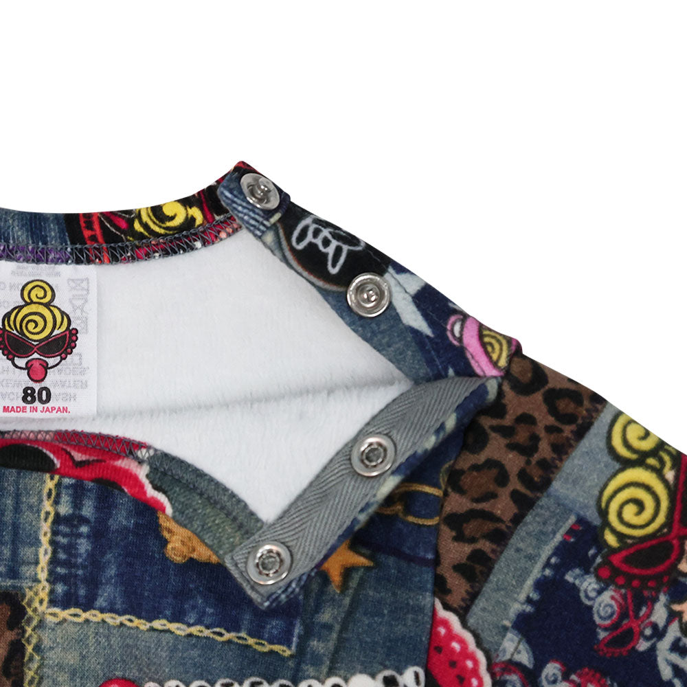 SCRATCH DENIM総柄 Viscotex ボンバー裏毛トレーナー