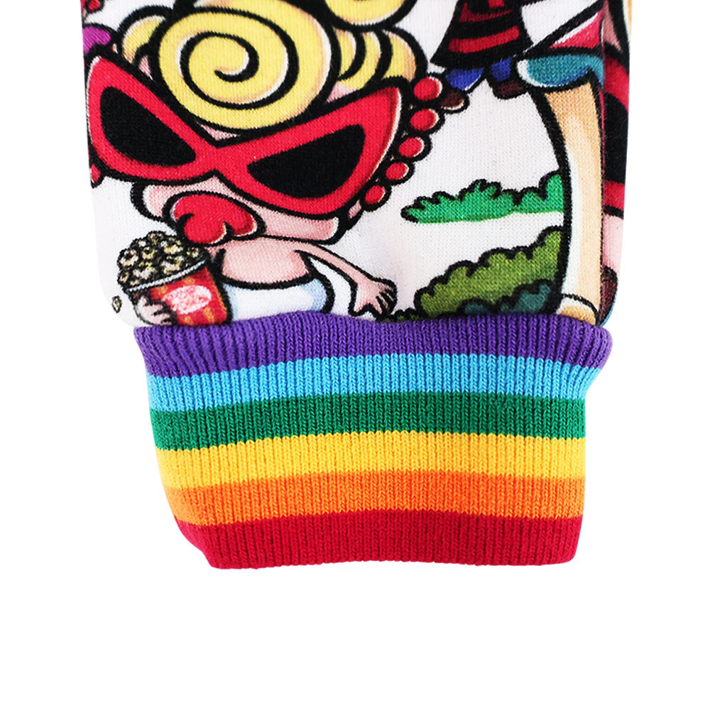 LAND総柄 Viscotex ボンバー裏毛パンツ