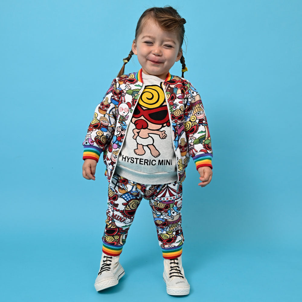 LAND総柄 Viscotex ボンバー裏毛パンツ