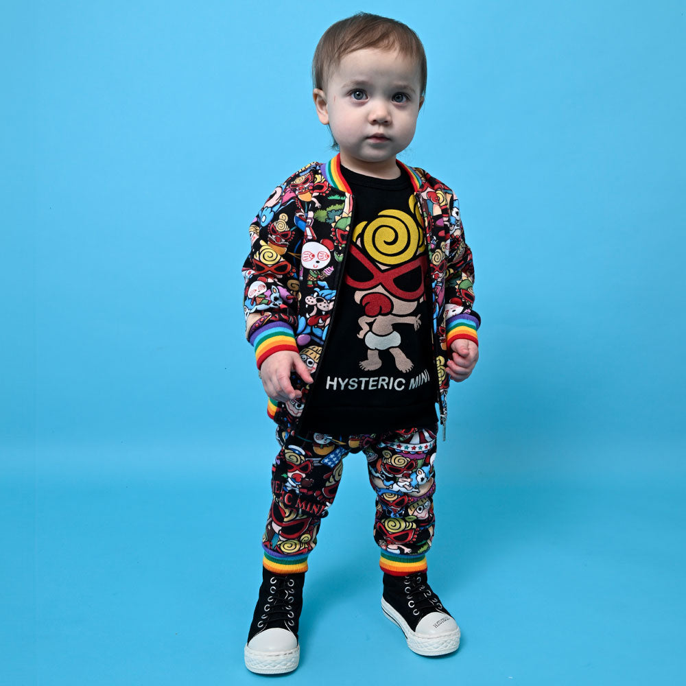 LAND総柄 Viscotex ボンバー裏毛パンツ