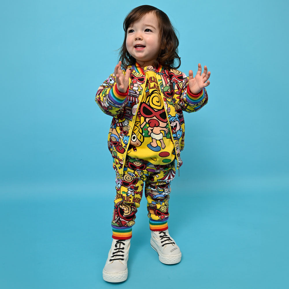 LAND総柄 Viscotex ボンバー裏毛パンツ