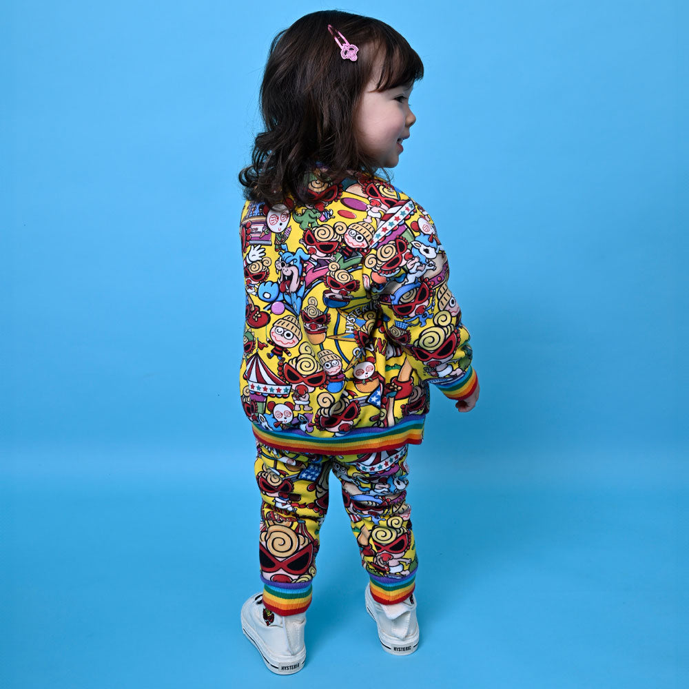 LAND総柄 Viscotex ボンバー裏毛パンツ