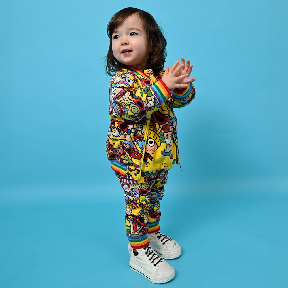 LAND総柄 Viscotex ボンバー裏毛パンツ