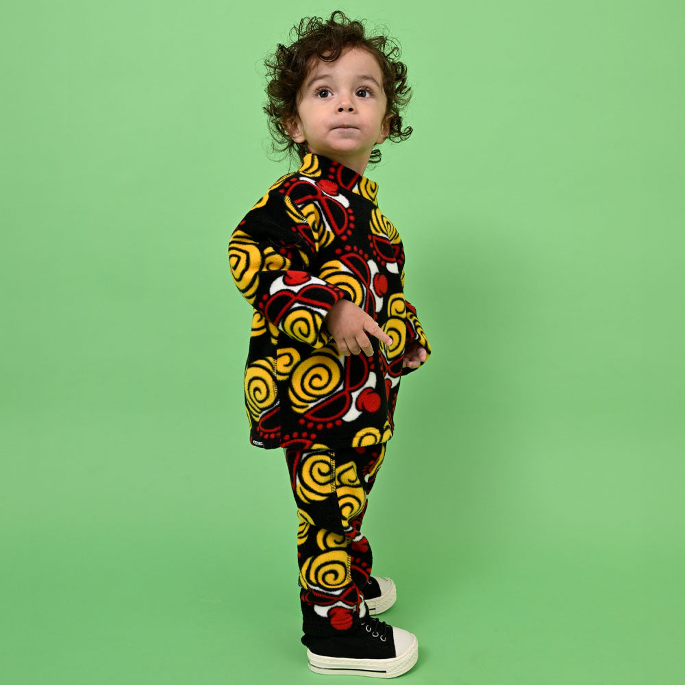 MINI FACE総柄 マイクロフリース パンツ