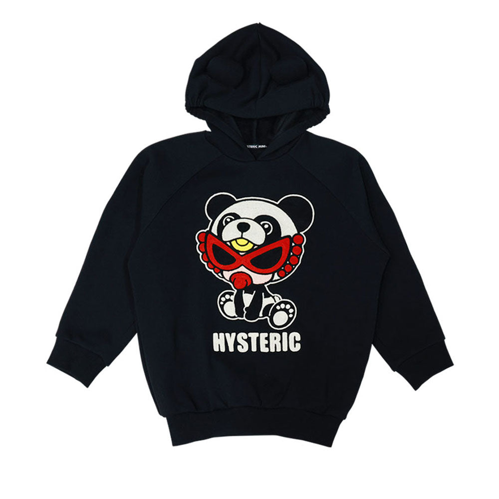 PANDA MINI刺繍 裏起毛 耳付き パーカー