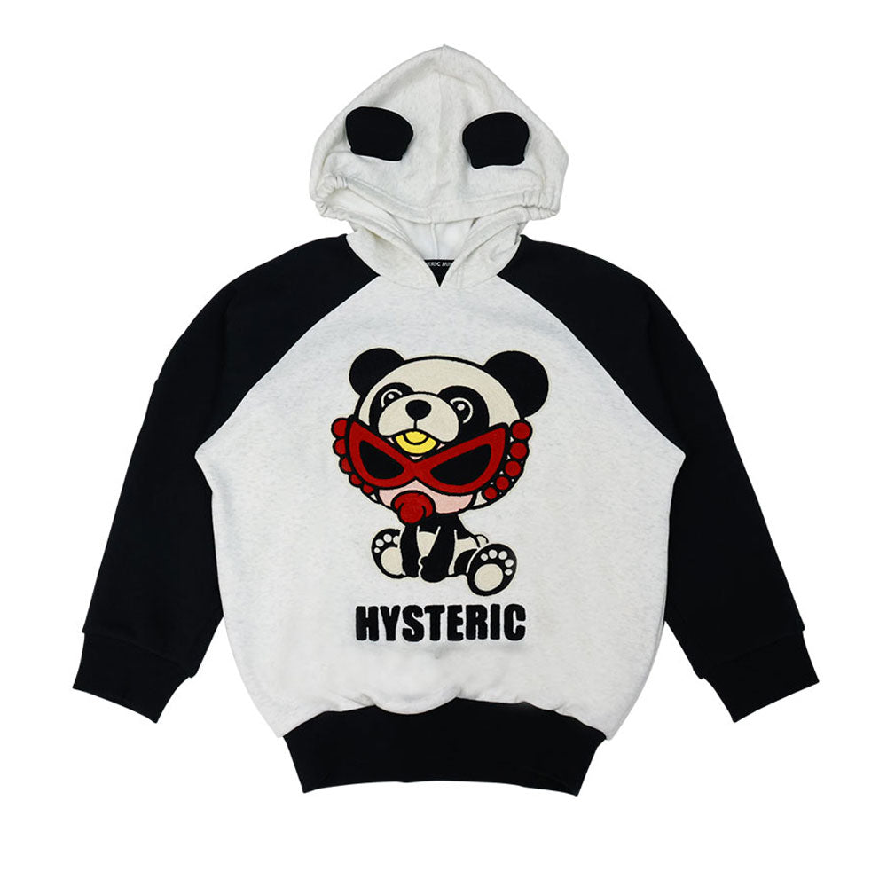 PANDA MINI刺繍 裏起毛 耳付き パーカー