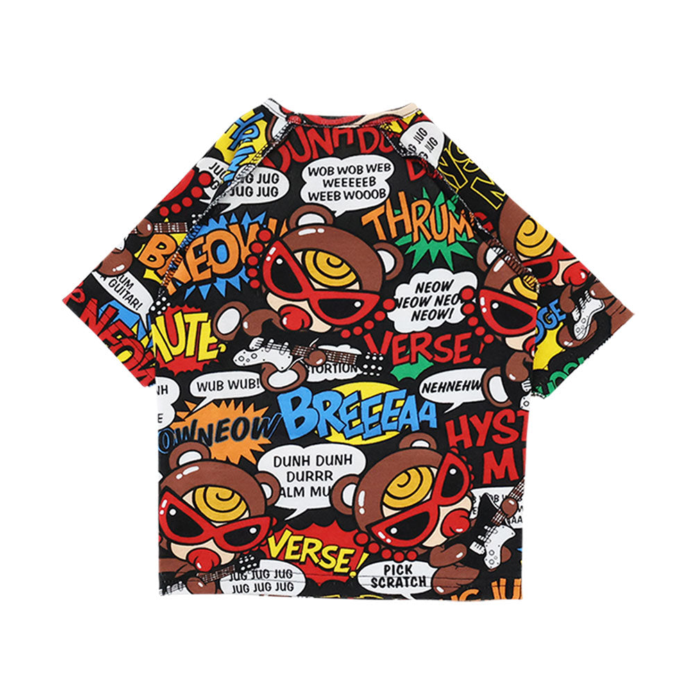 TEDDY ROCKS総柄 5分丈袖 短肌着