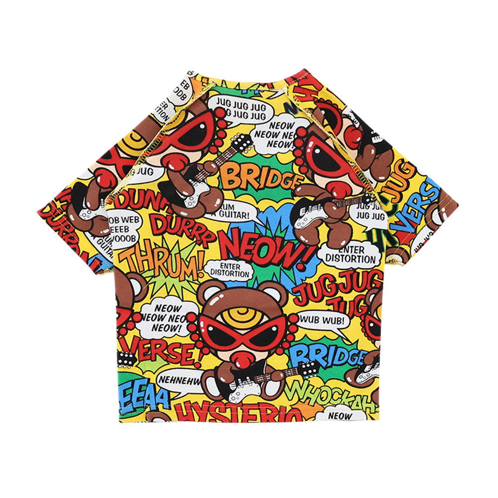 TEDDY ROCKS総柄 5分丈袖 短肌着