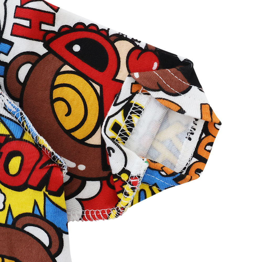 TEDDY ROCKS総柄 5分丈袖 短肌着