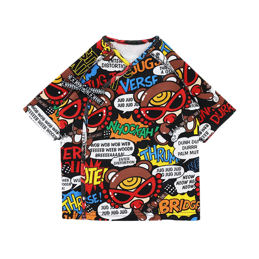 TEDDY ROCKS総柄 5分丈袖 短肌着