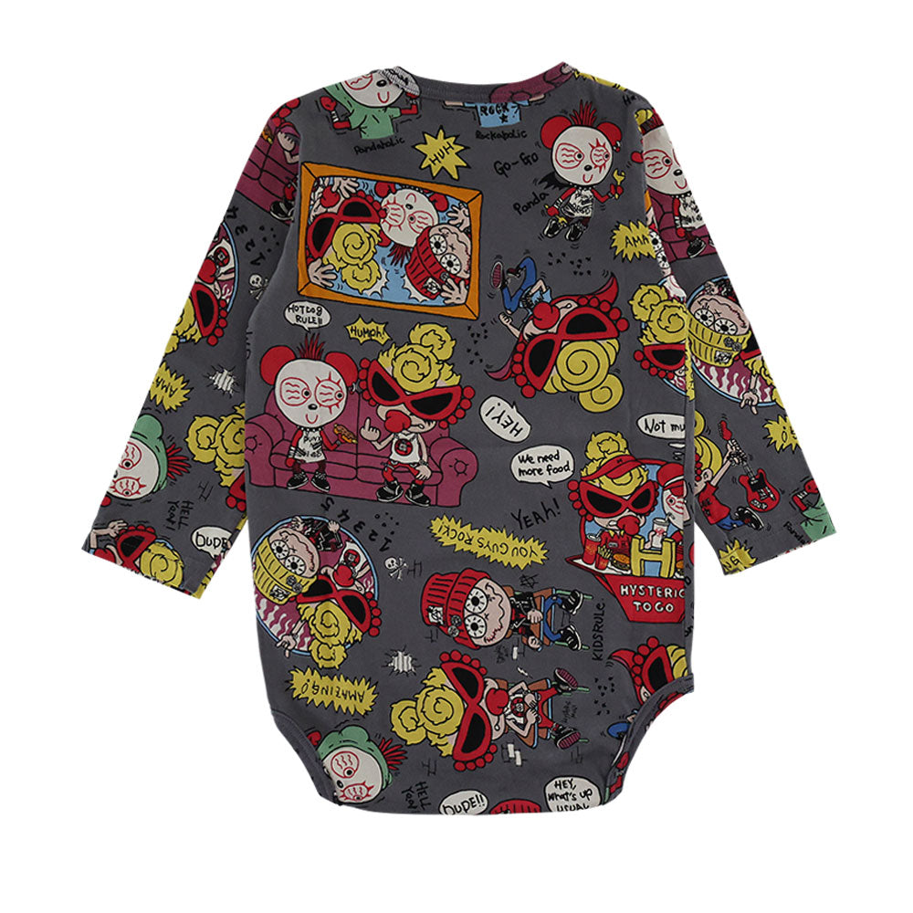 ROCKAHOLIC総柄 長袖ロンパース