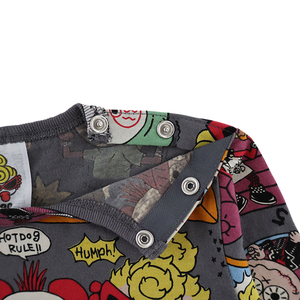 ROCKAHOLIC総柄 長袖ロンパース