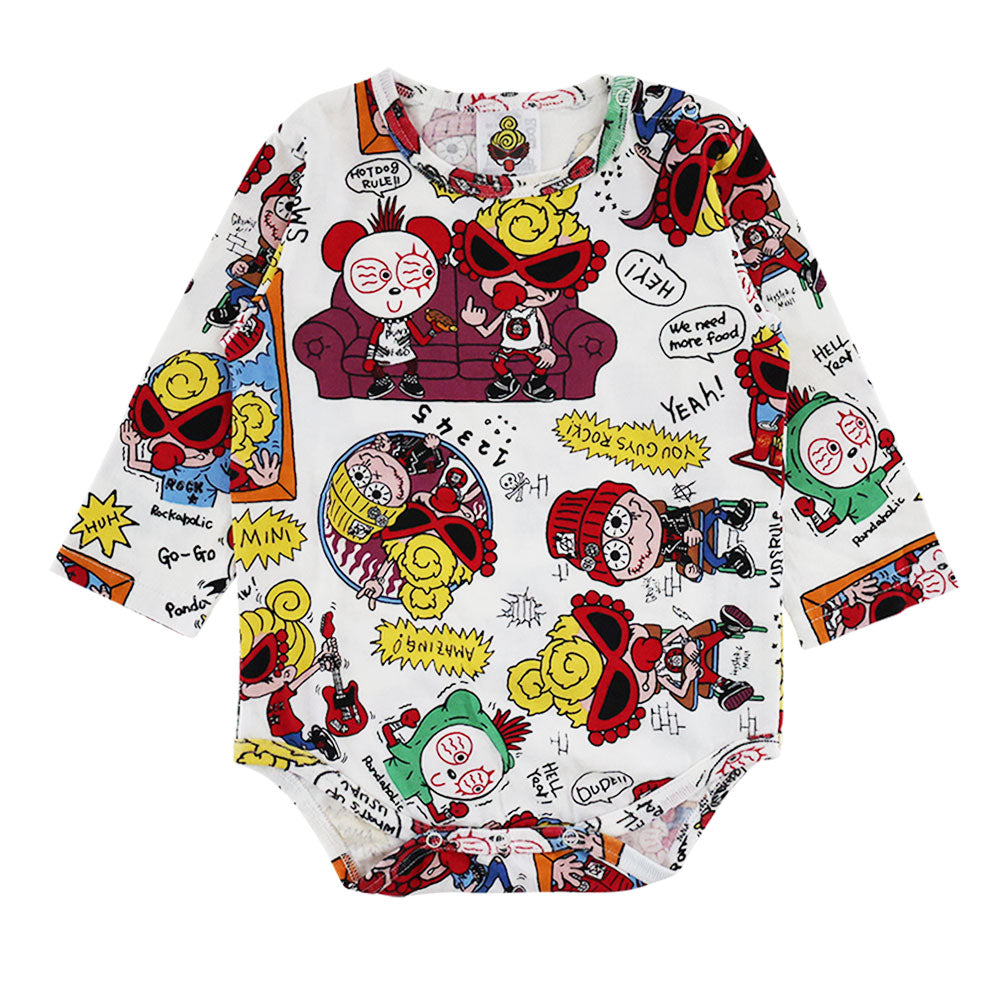 ROCKAHOLIC総柄 長袖ロンパース