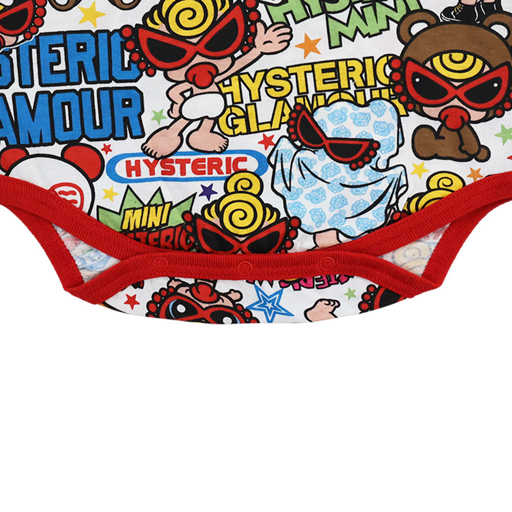 POP&FEVER SCRATCH総柄 半袖ロンパース