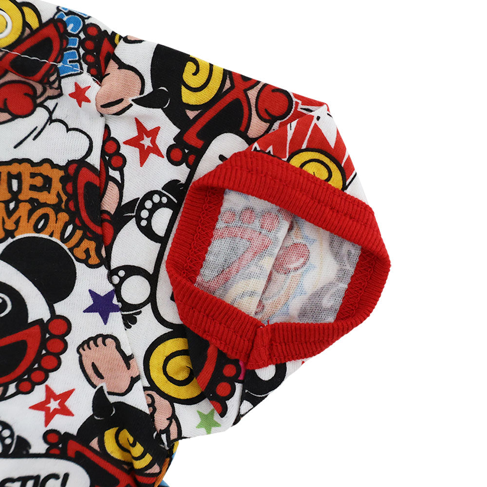 POP&FEVER SCRATCH総柄 半袖ロンパース