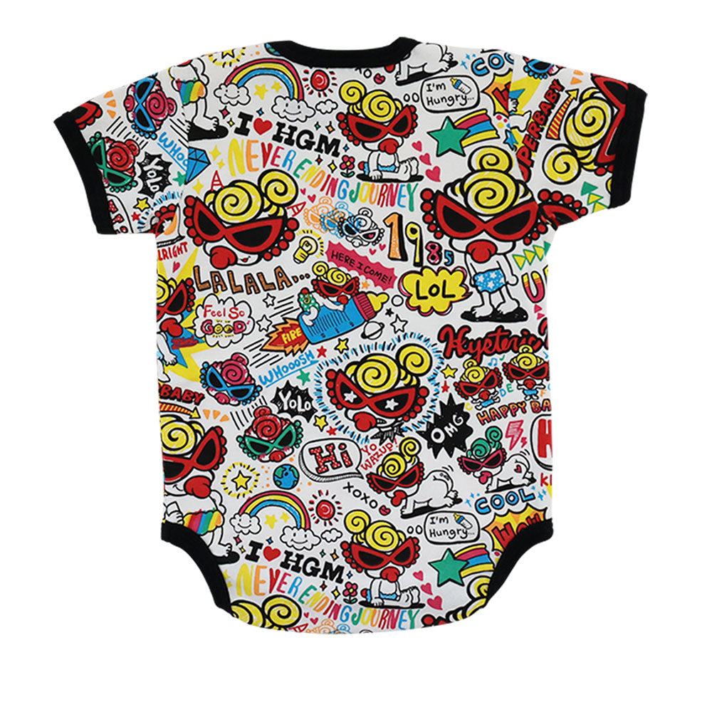 DOODLE POP総柄 半袖ロンパース