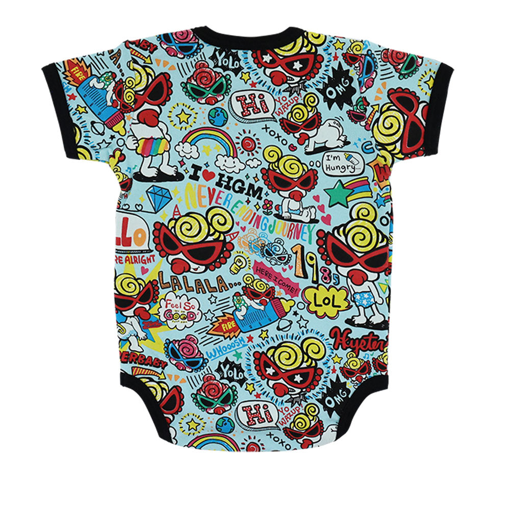 DOODLE POP総柄 半袖ロンパース