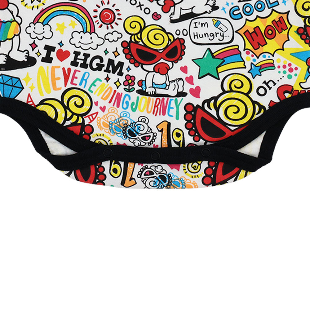 DOODLE POP総柄 半袖ロンパース