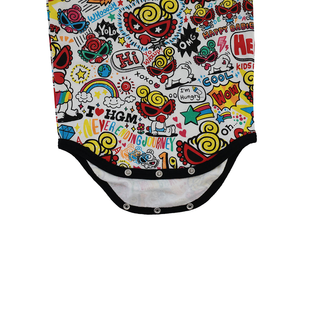 DOODLE POP総柄 半袖ロンパース