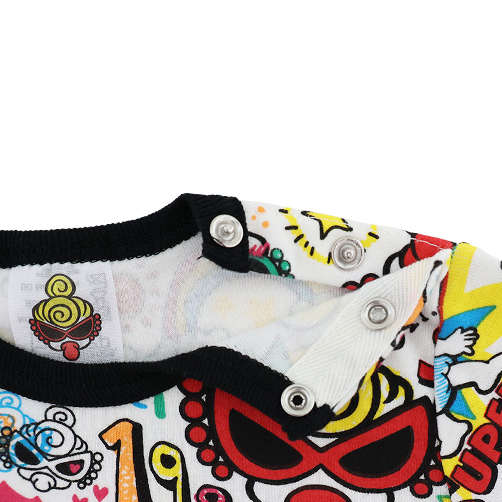 DOODLE POP総柄 半袖ロンパース