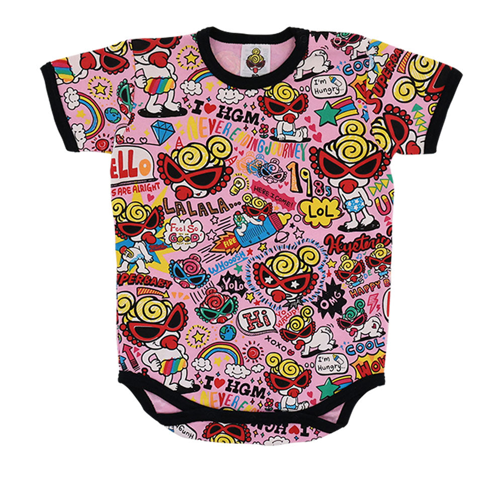 DOODLE POP総柄 半袖ロンパース