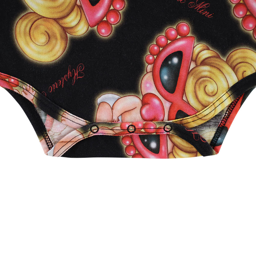 Sweet memories総柄 長袖ロンパース