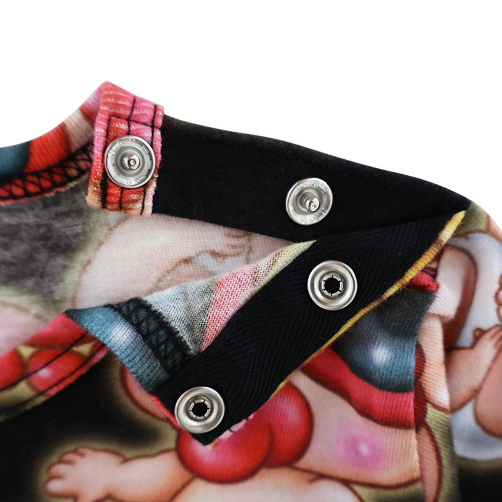 Sweet memories総柄 長袖ロンパース