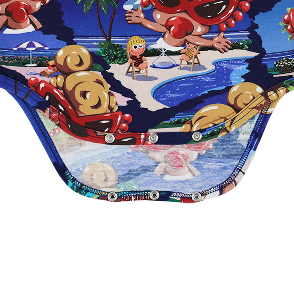 A SONG VACATION総柄 半袖ロンパース