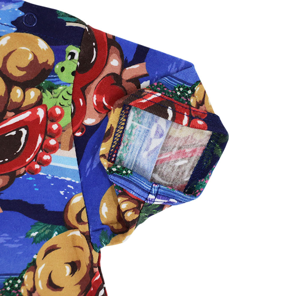 A SONG VACATION総柄 半袖ロンパース