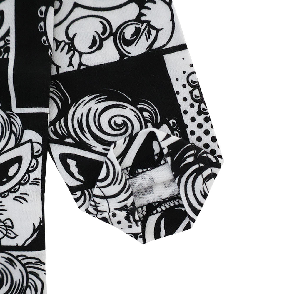 Catch the Moment monotone総柄 長袖ロンパース