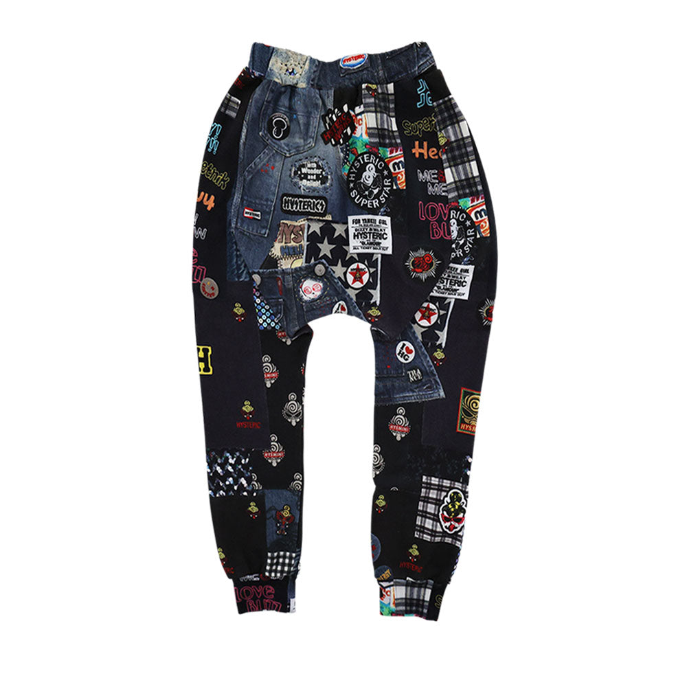 SCRAPS PATCHWORK総柄 裏毛 サルエルパンツ