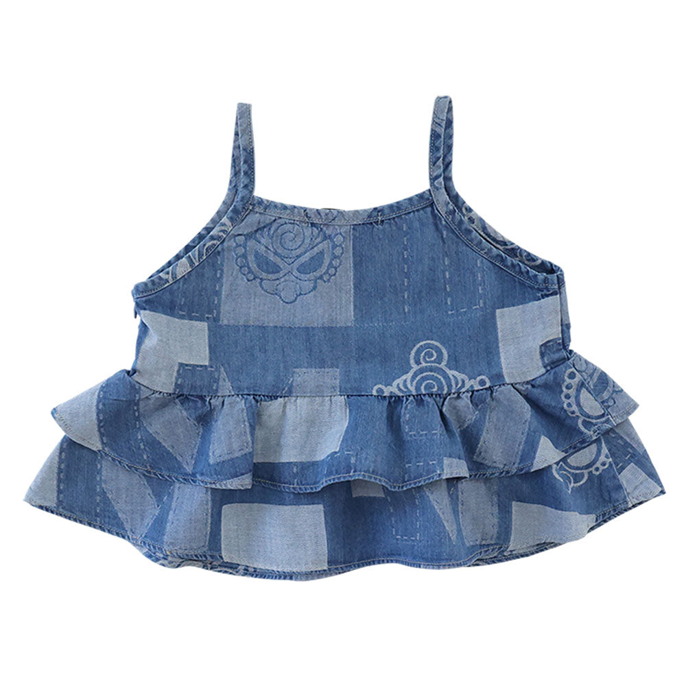 PATCHWORK DENIM ジャガード ショート丈 チュニック