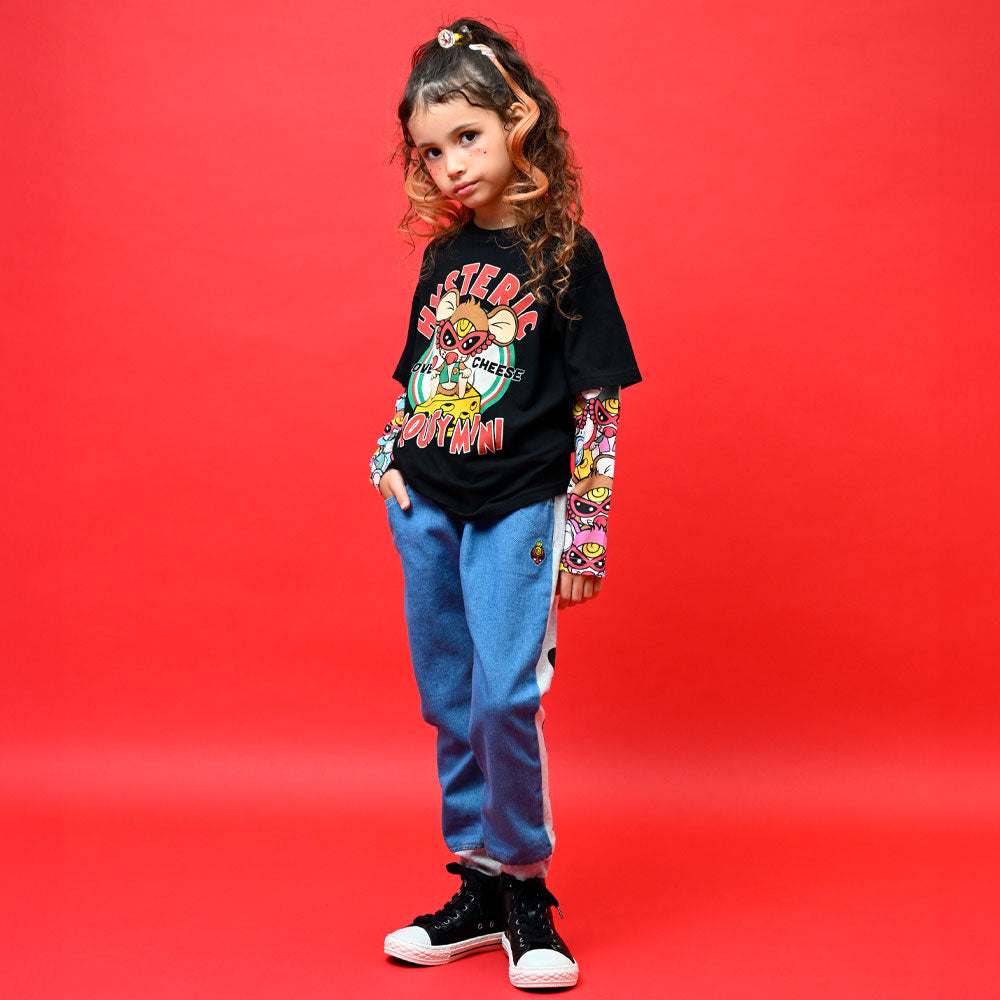 DENIM&裏毛 ドッキング 10分丈 パンツ