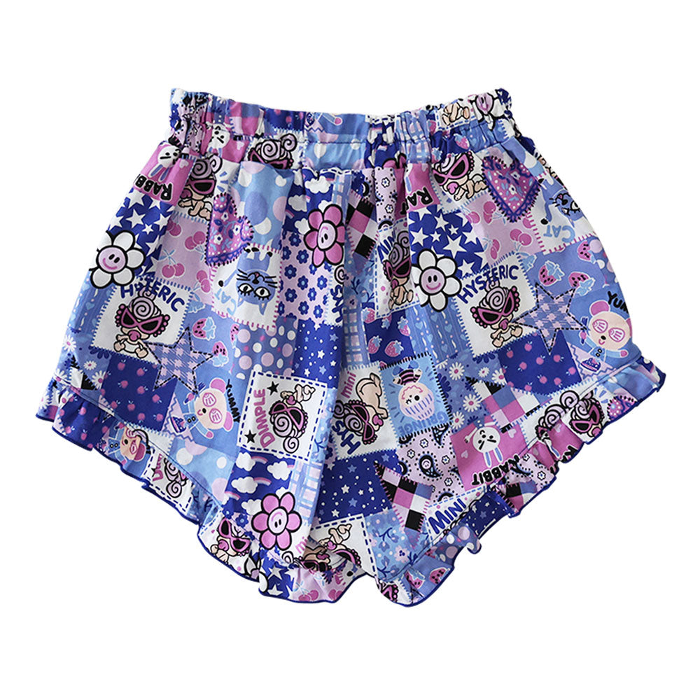 SCRAP PATCHWORK総柄 フリル付き ショートパンツ