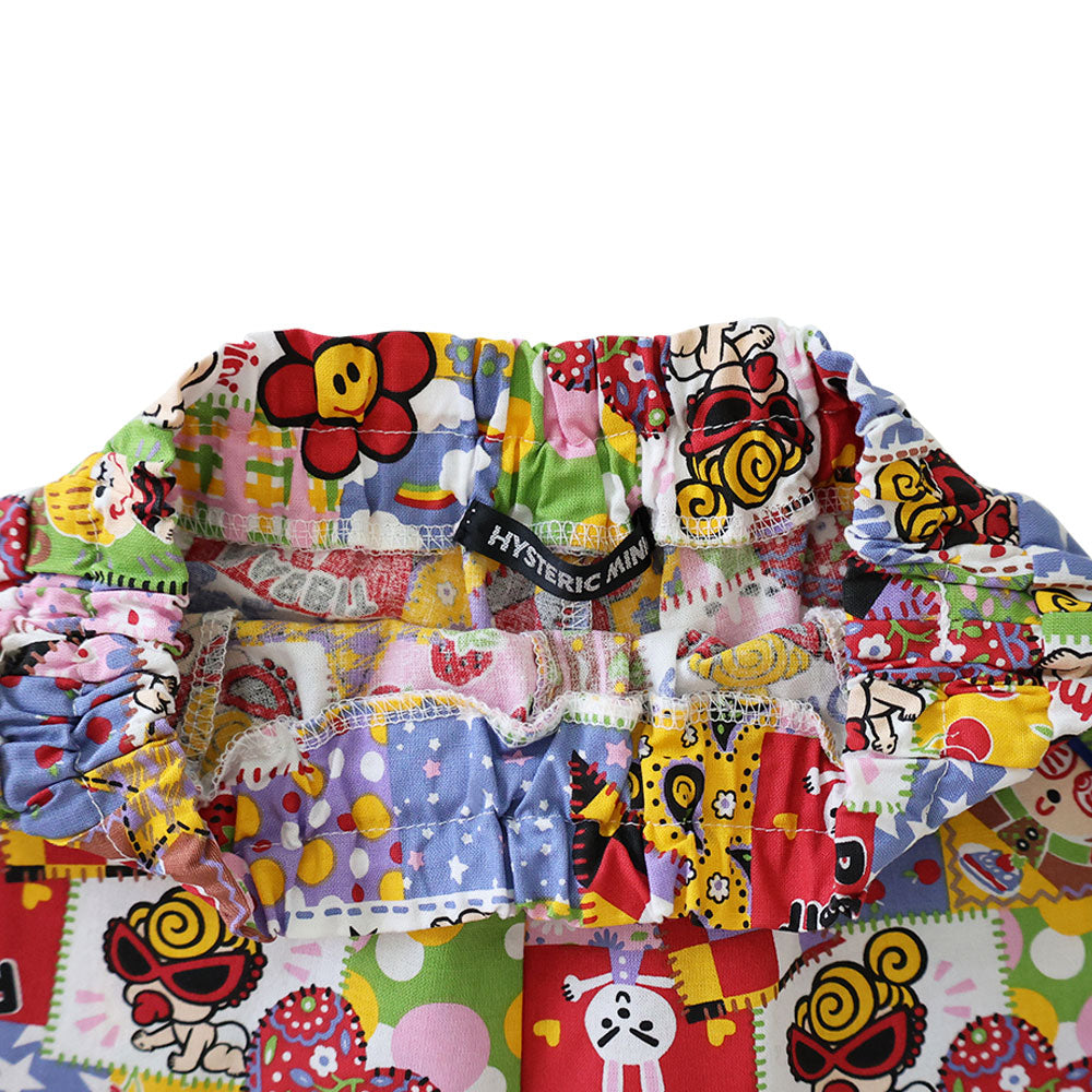 SCRAP PATCHWORK総柄 フリル付き ショートパンツ