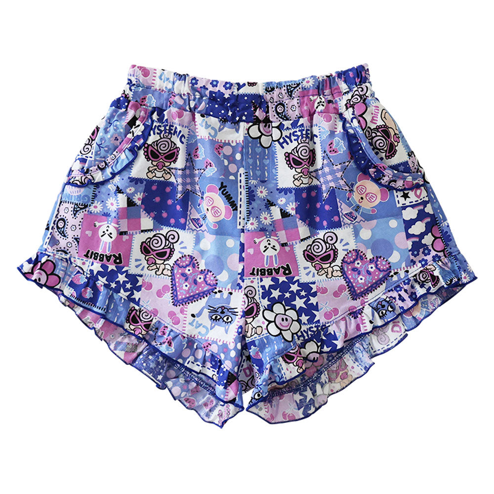 SCRAP PATCHWORK総柄 フリル付き ショートパンツ