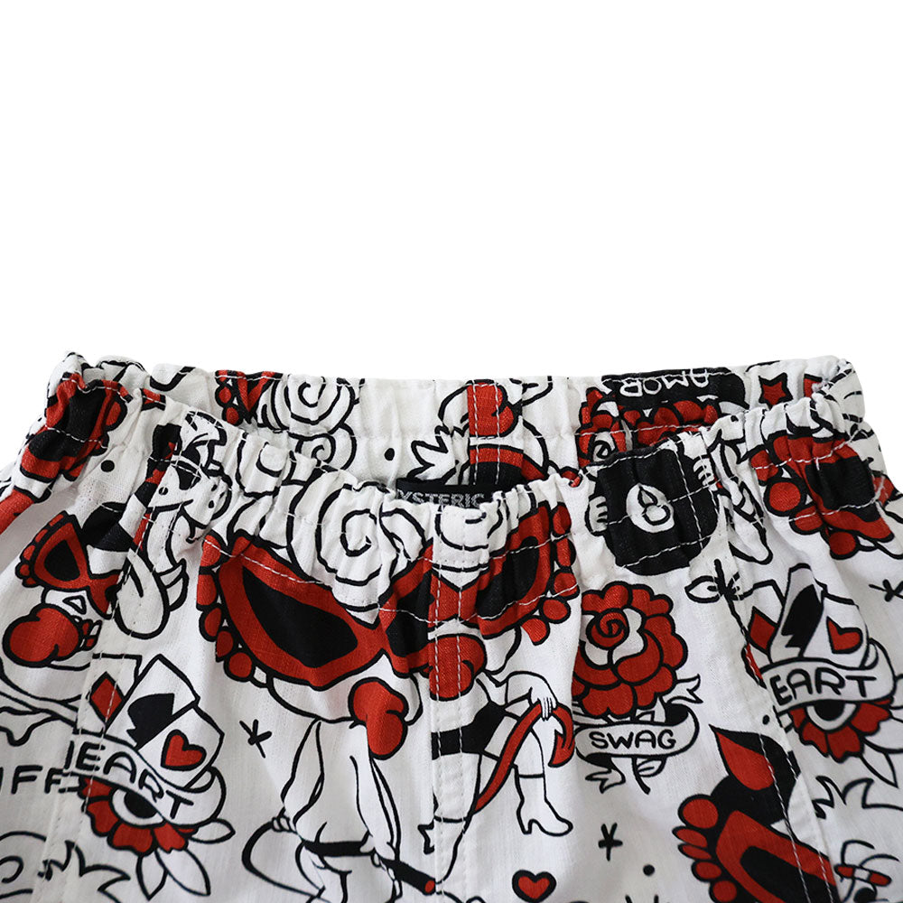 TATTOO PARLOUR総柄 5分丈 イージーパンツ