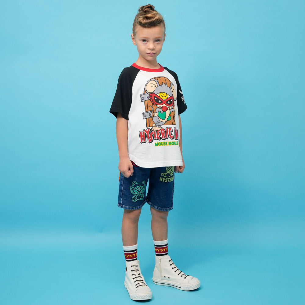 MOUSY MINI AT YOUR DOOR ラグラン半袖Tシャツ