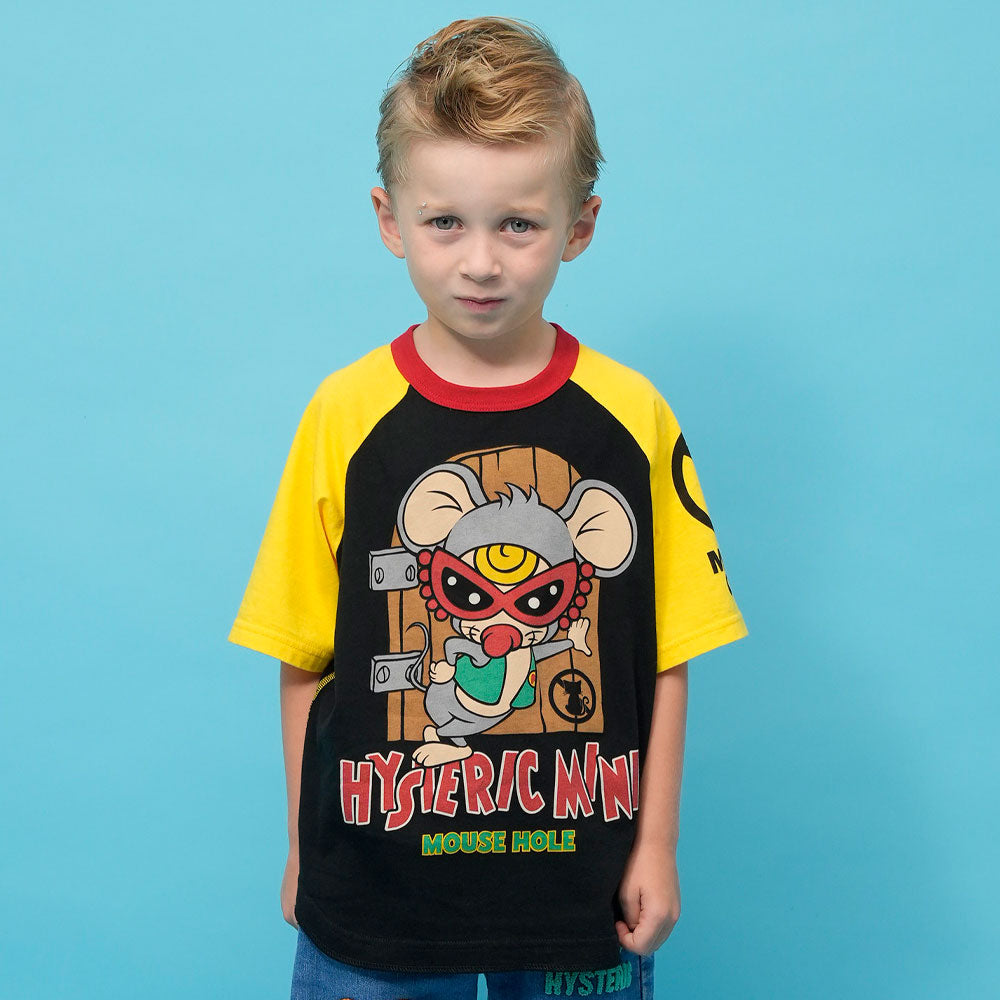 MOUSY MINI AT YOUR DOOR ラグラン半袖Tシャツ