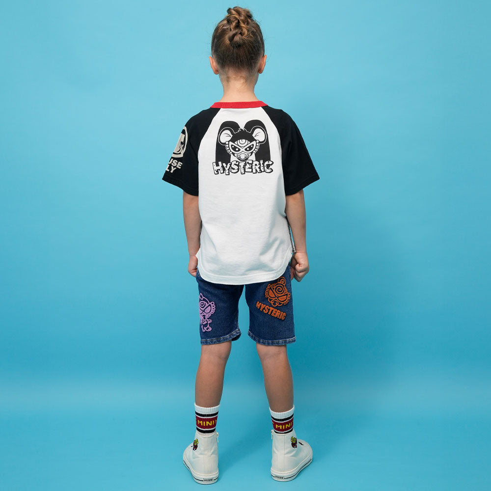 MOUSY MINI AT YOUR DOOR ラグラン半袖Tシャツ