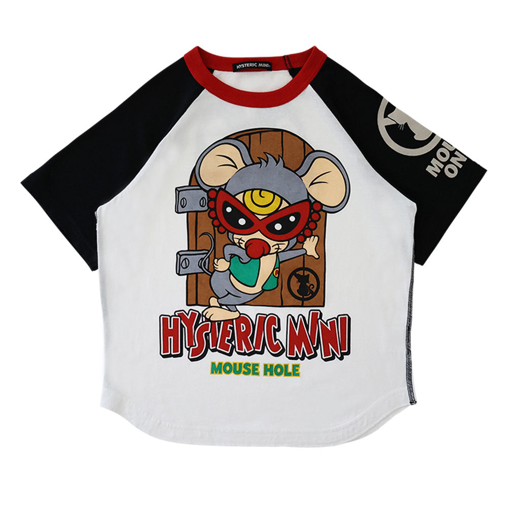 MOUSY MINI AT YOUR DOOR ラグラン半袖Tシャツ