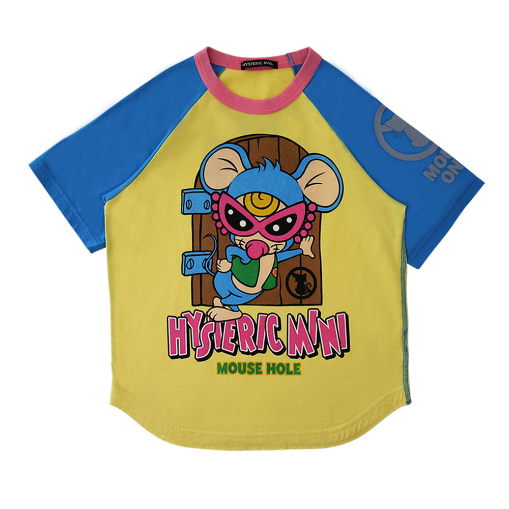 MOUSY MINI AT YOUR DOOR ラグラン半袖Tシャツ