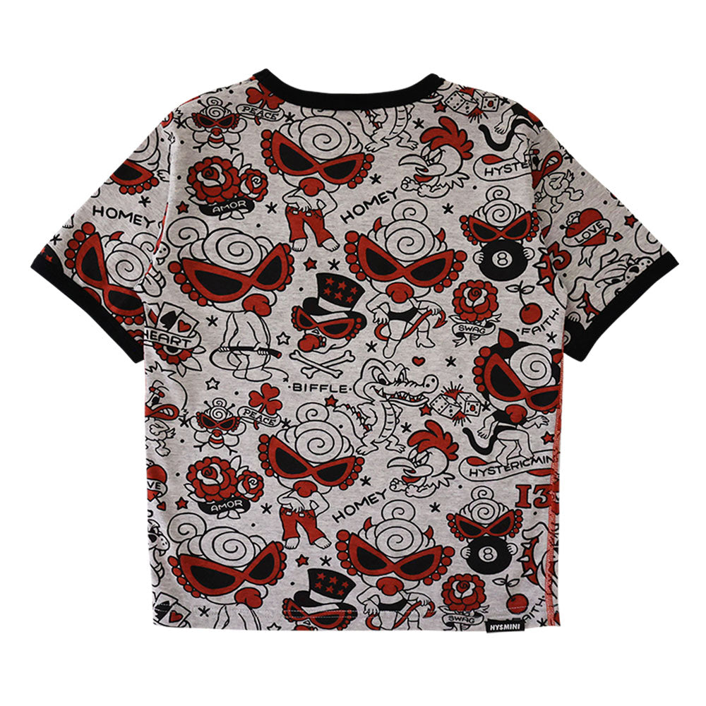 TATTOO PARLOUR総柄 半袖Tシャツ