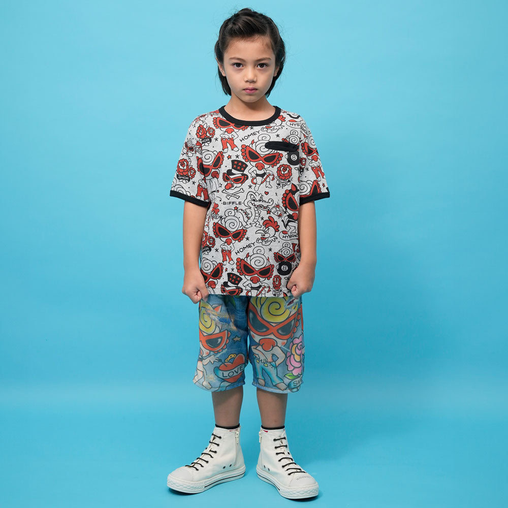 TATTOO PARLOUR総柄 半袖Tシャツ