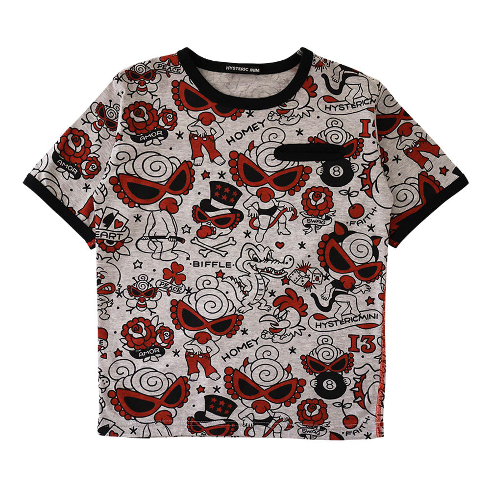 TATTOO PARLOUR総柄 半袖Tシャツ