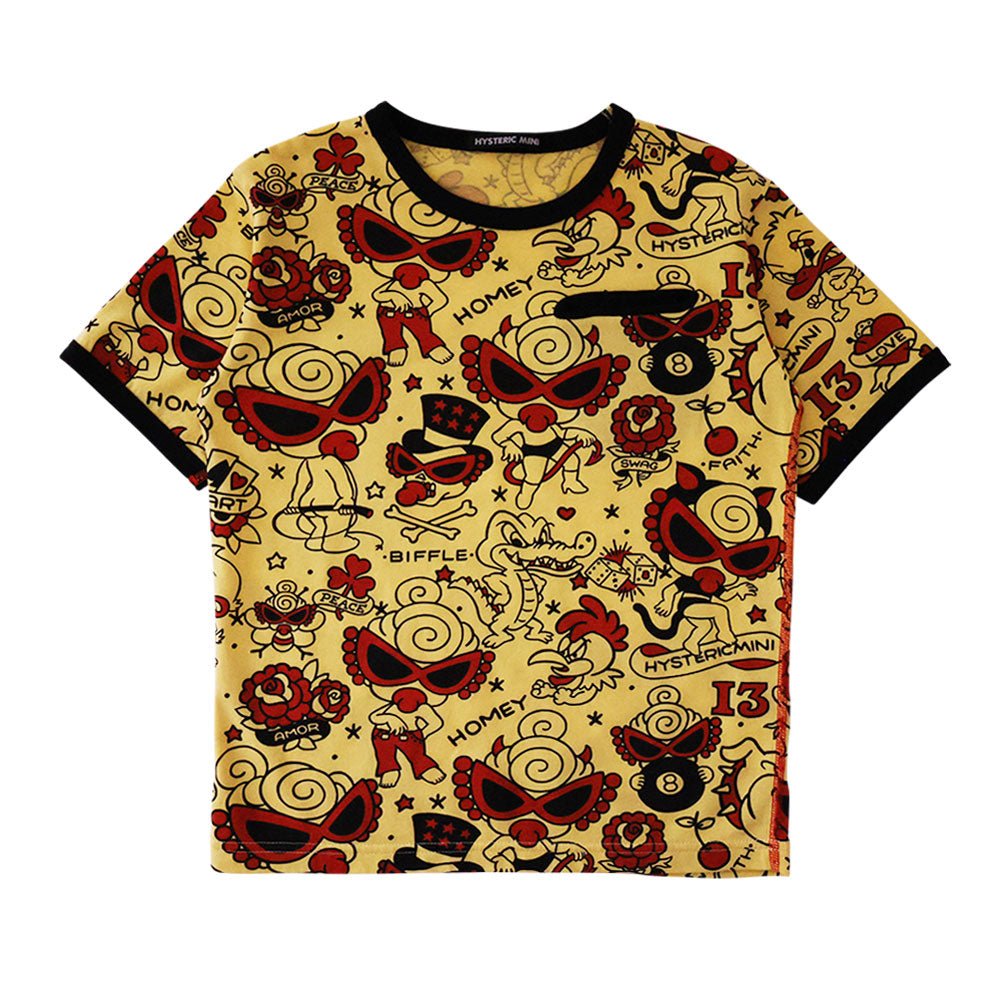 TATTOO PARLOUR総柄 半袖Tシャツ