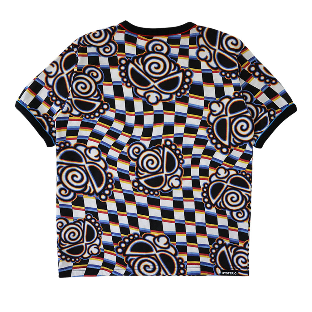 DISTORTION CHECKER総柄 半袖Tシャツ