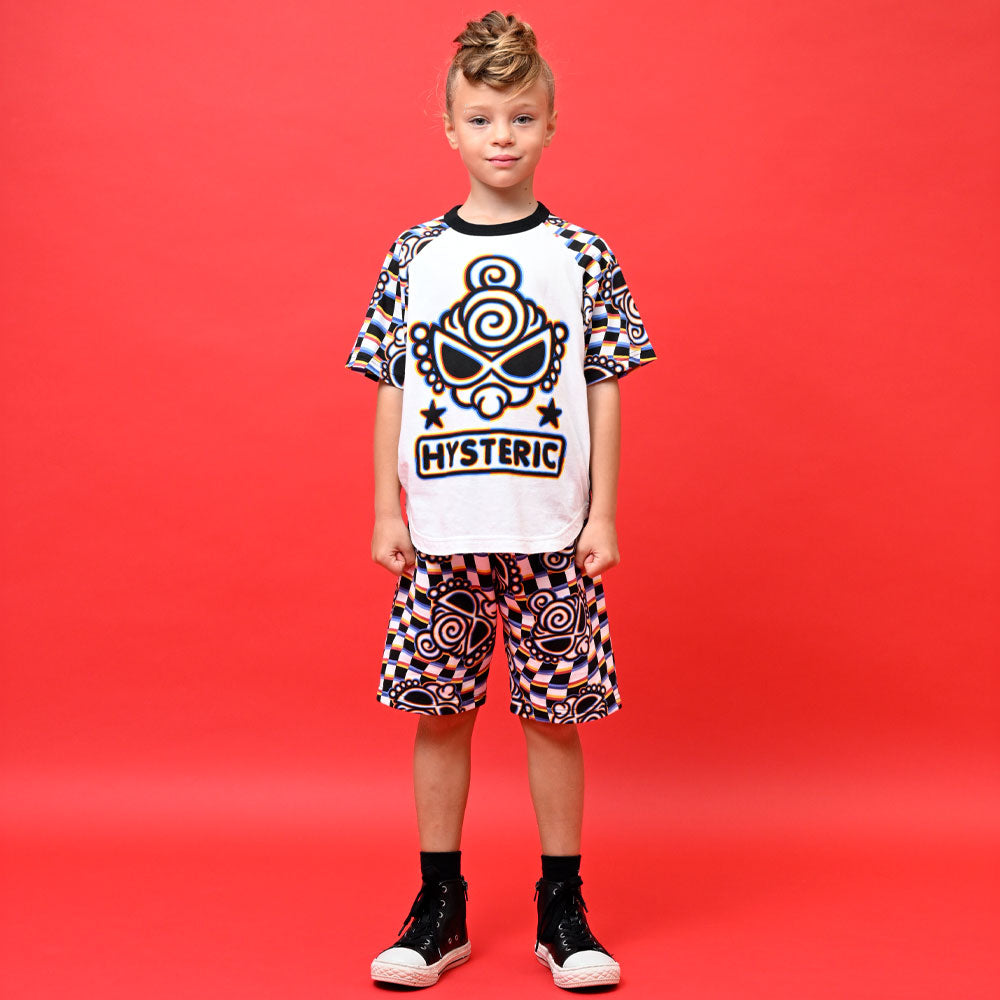 DISTORTION CHECKER ラングラン半袖Tシャツ