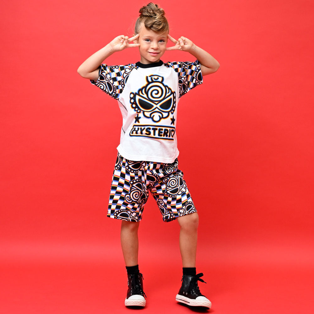 DISTORTION CHECKER ラングラン半袖Tシャツ